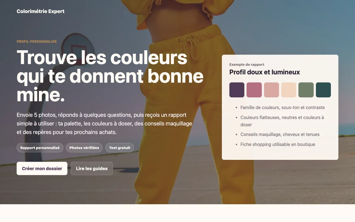 Capture du site Colorimétrie Expert